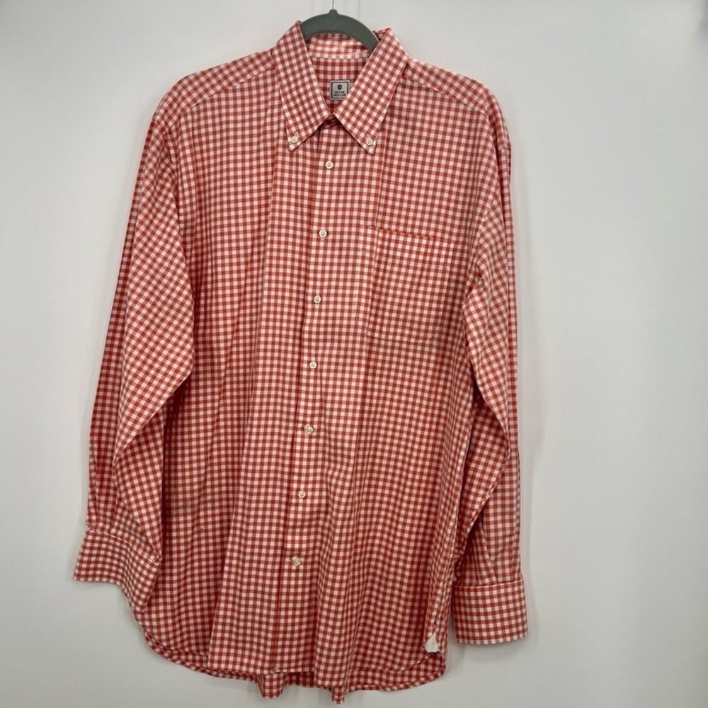 Peter Millar Men Button Down Long Sleeve Dress Shirt Top Plaid Checkered Shirt L - Picture 4 of 5